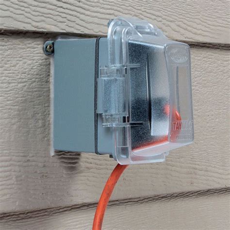 an electric box is outside|external electrical outlet box.